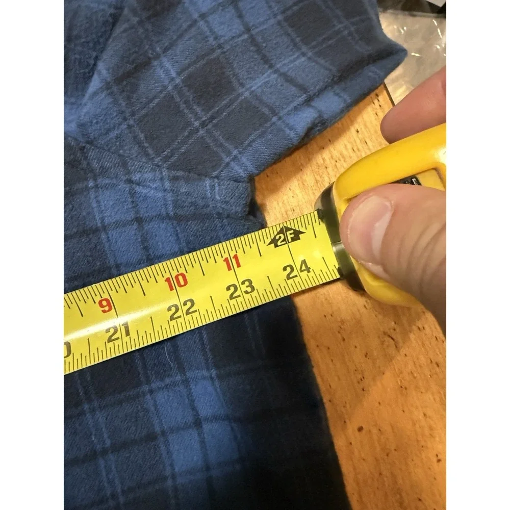 Peter Millar Crown Crafted Mens Japanese Flannel Plaid Button Shirt Size XL Blue
